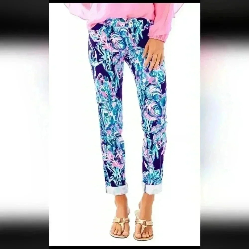 Lilly Pulitzer CALLAHAN CHINO Bright Navy Caught Up